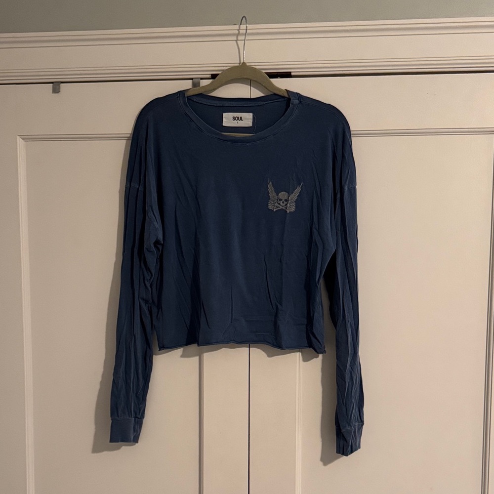 SOULCYCLE Blue Long Sleeve Women's Top